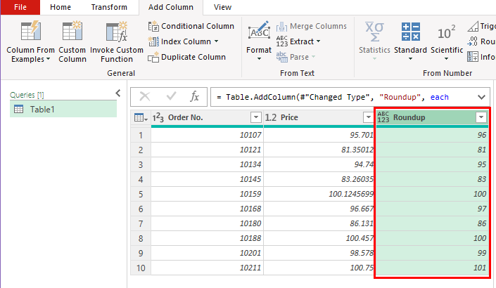 Roundup using Power Query