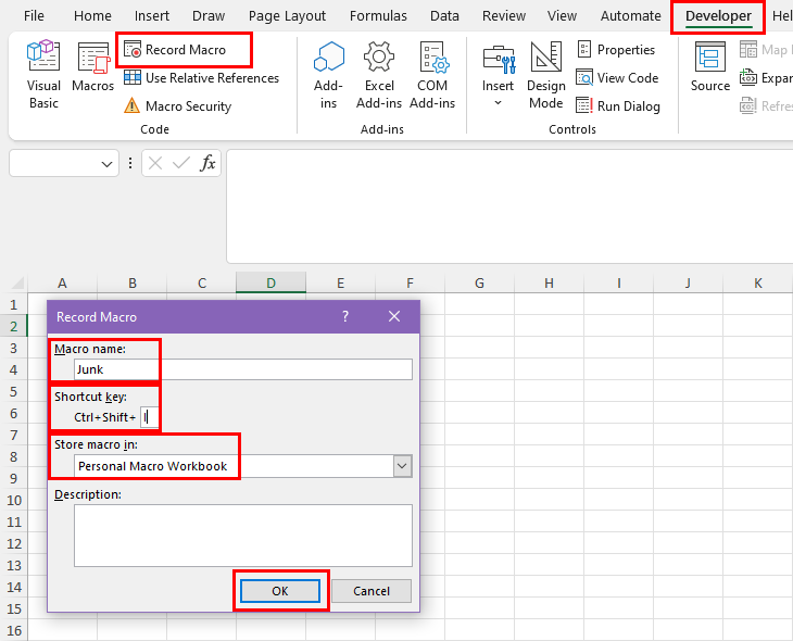 Start macro recording