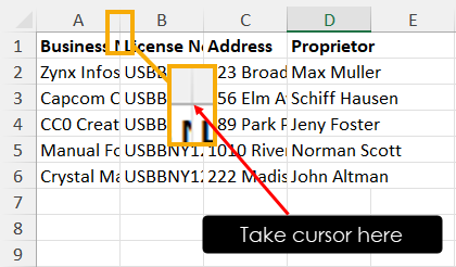 Taking cursor to the right side border