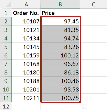 Transformed fractions to uniform decimal points