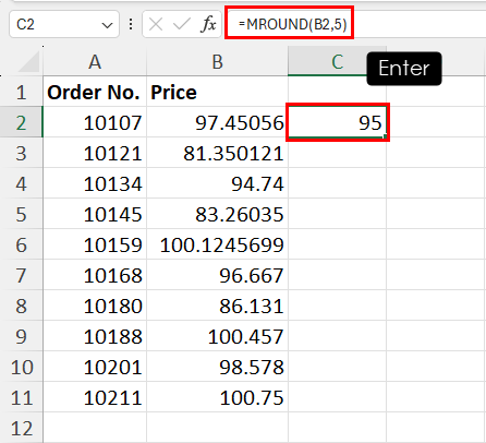 Using MROUND