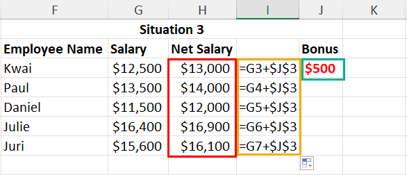 Using absolute references for accurate result