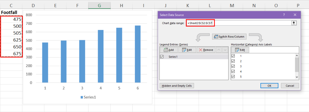 Choose Y axis coordinates