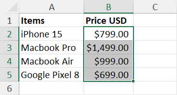 Converted general numbers to currencies