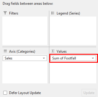 Drag FootFall to Values