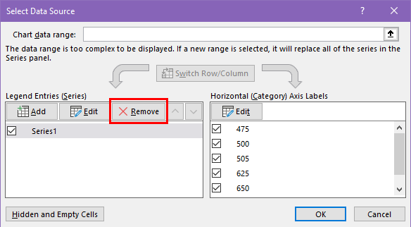 Remove data points