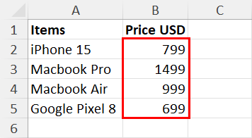 Select the target values