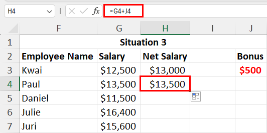 relative formula changes when filled down