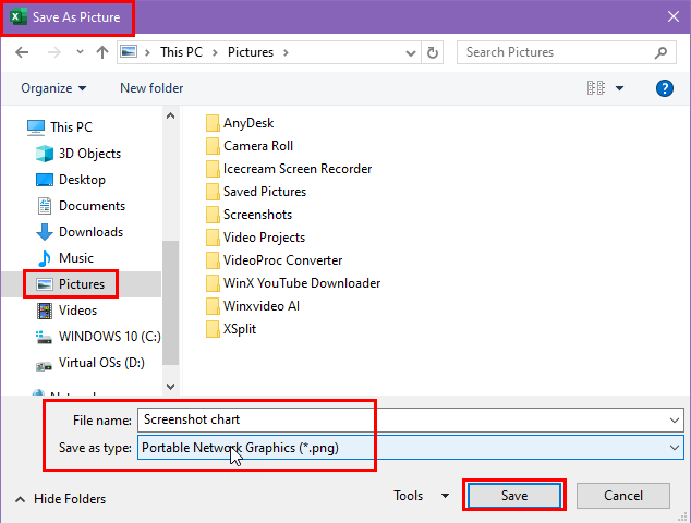 Save as picture dialog