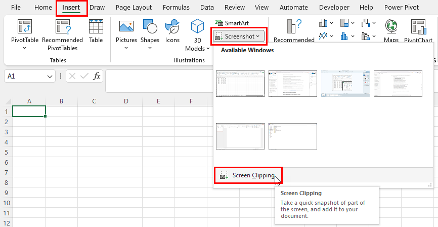 Screen clipping tool