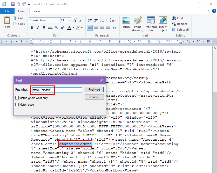 Find state hidden tags