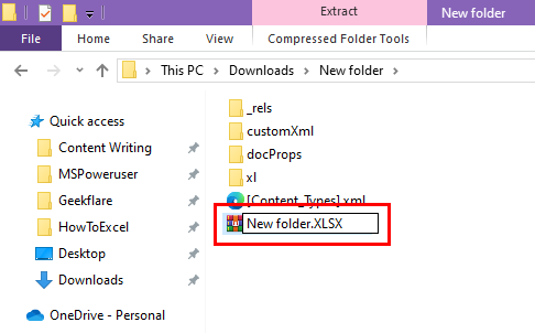 Rename ZIP to XLSX