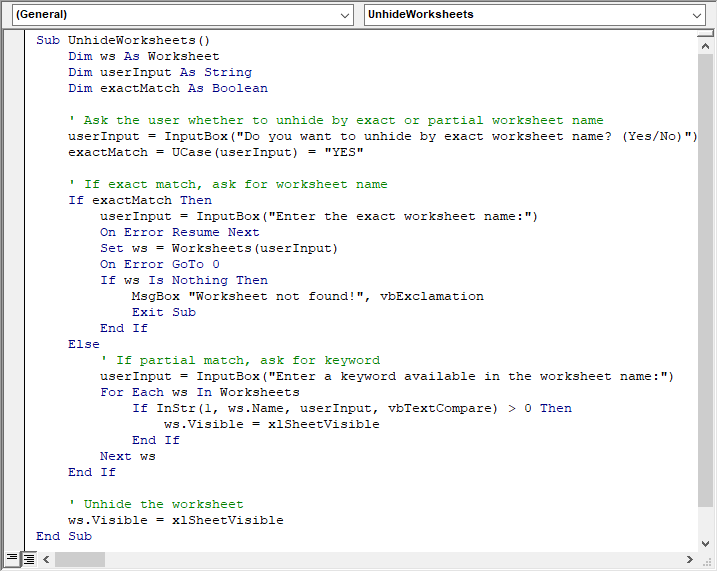 VBA script 2