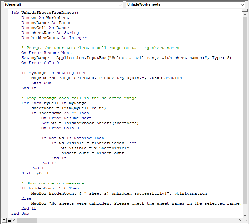 VBA script 3