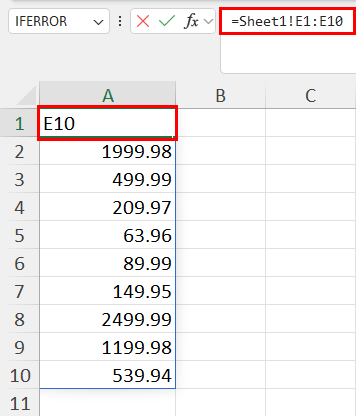 Basic sheet referencing formula