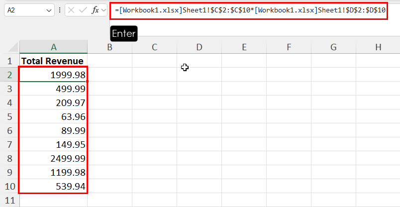 Calculate and generate Spill Range