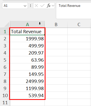 Converted spill rang to normal data