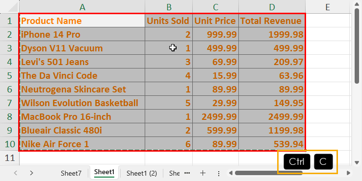 Copy source data range