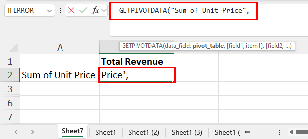 Enter partial formula