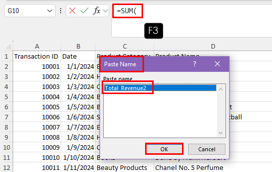 Paste Name on different workbook