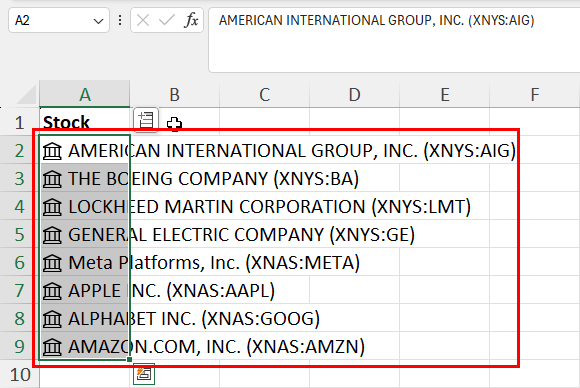 Reformatting stock names
