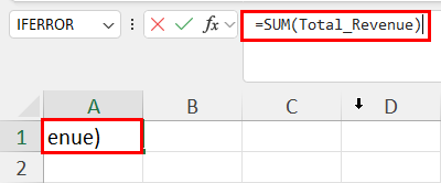 SUM formula with a Named Range