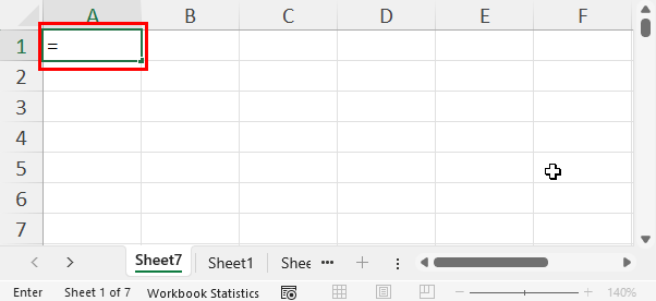 Start formula with an equals sign