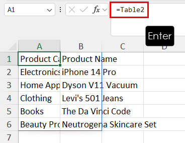 Copy data using Table