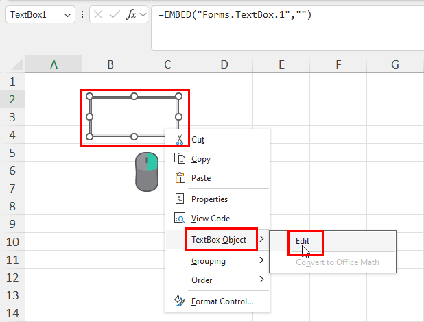 Edit Text Box in ActiveX Control