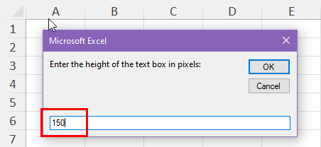 Text box height