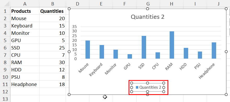 Change legend name in Excel using Select Data