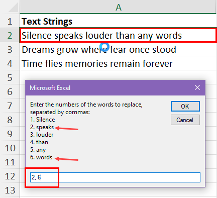 Enter word identifiers