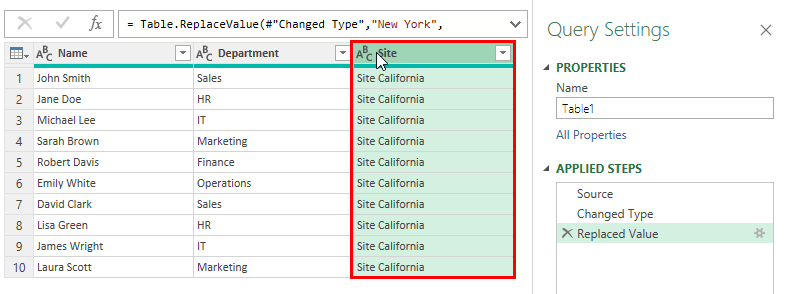 Replaced words in Excel using Power Query