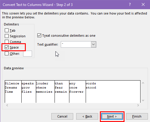 Select Delimiter