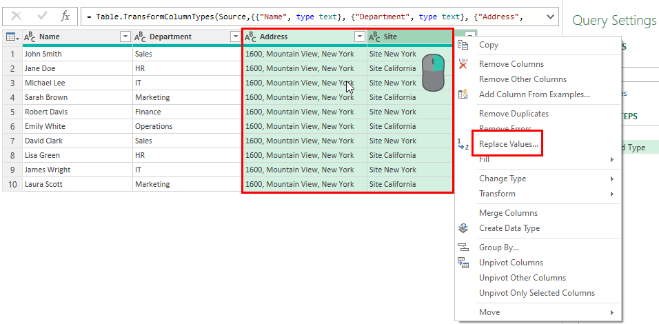 Select multiple columns