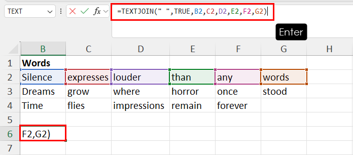 TEXTJOIN formula