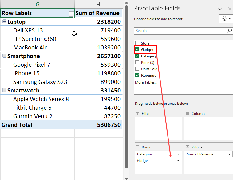 Update PivotTable with more data