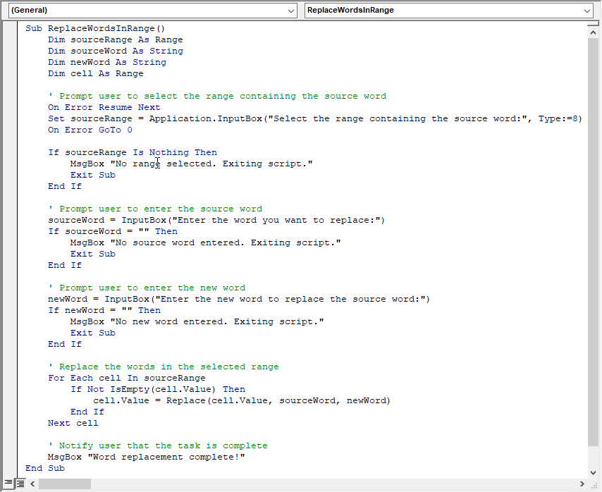 VBA Script 1