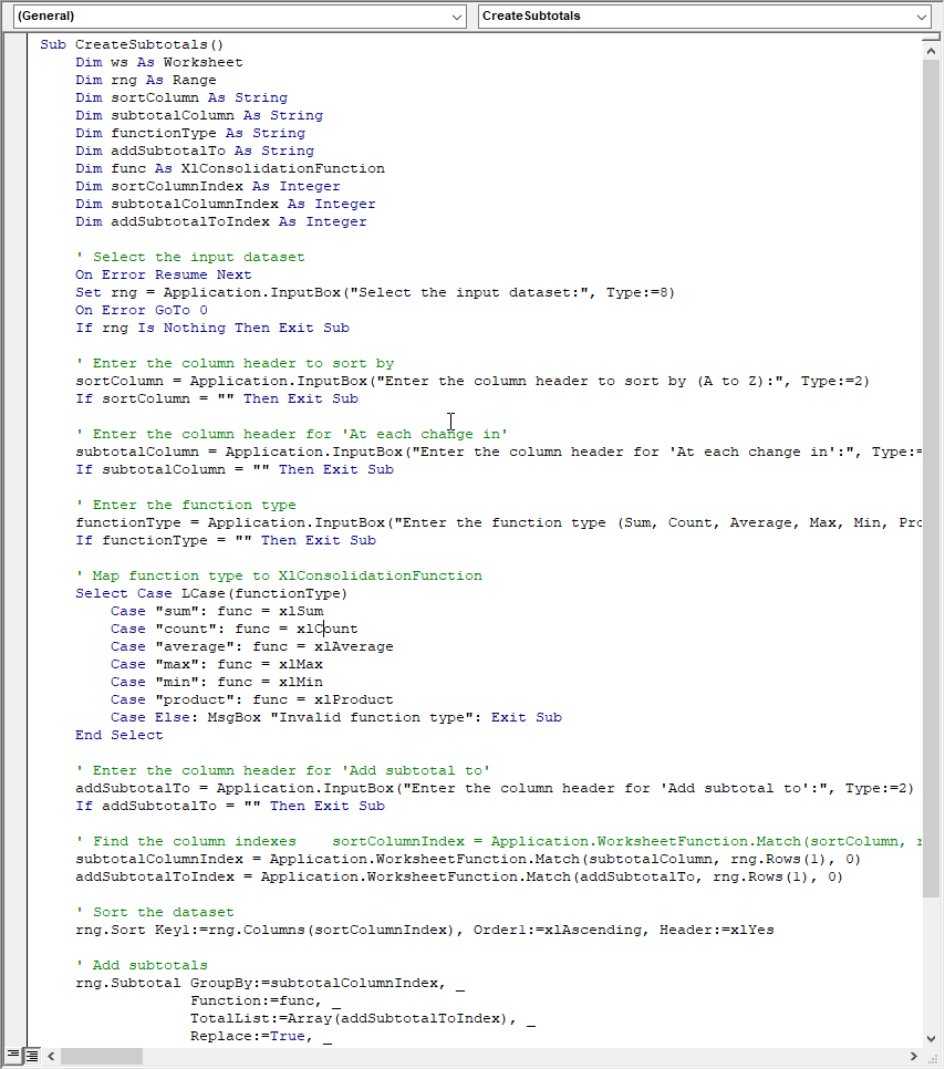 VBA script 1