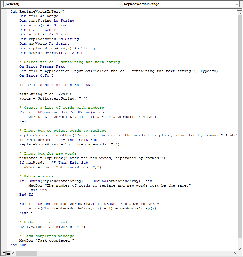 VBA script 2