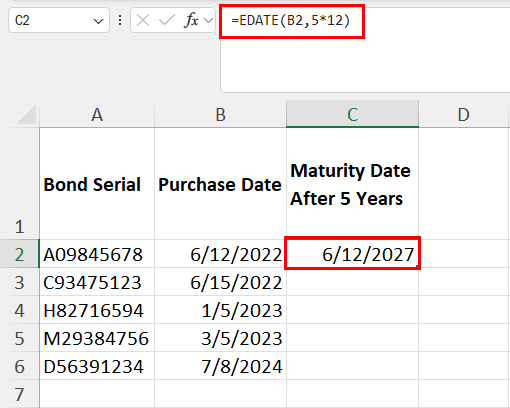Add years to date using EDATE