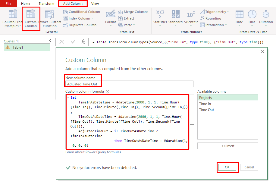 Custom column wizard