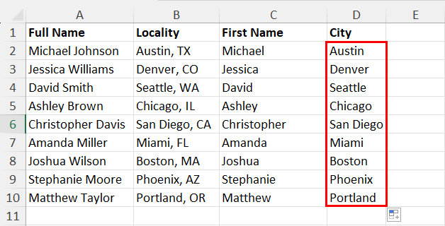 Extracted the first word in Excel using LEFT and FIND