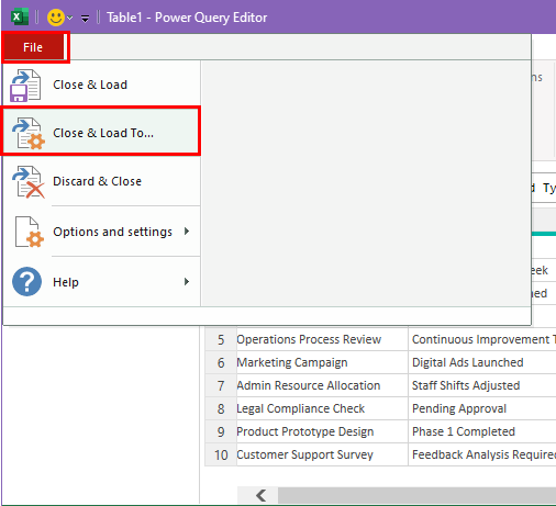 File Close and Load To