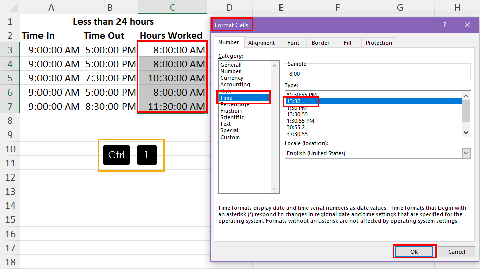 Format cells dialog