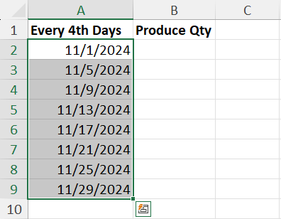 How to enter every 4th day