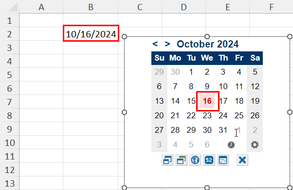 Insert date using date picker