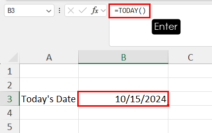 Using TODAY function