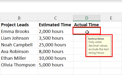 Data Validation notes