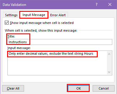 Input message